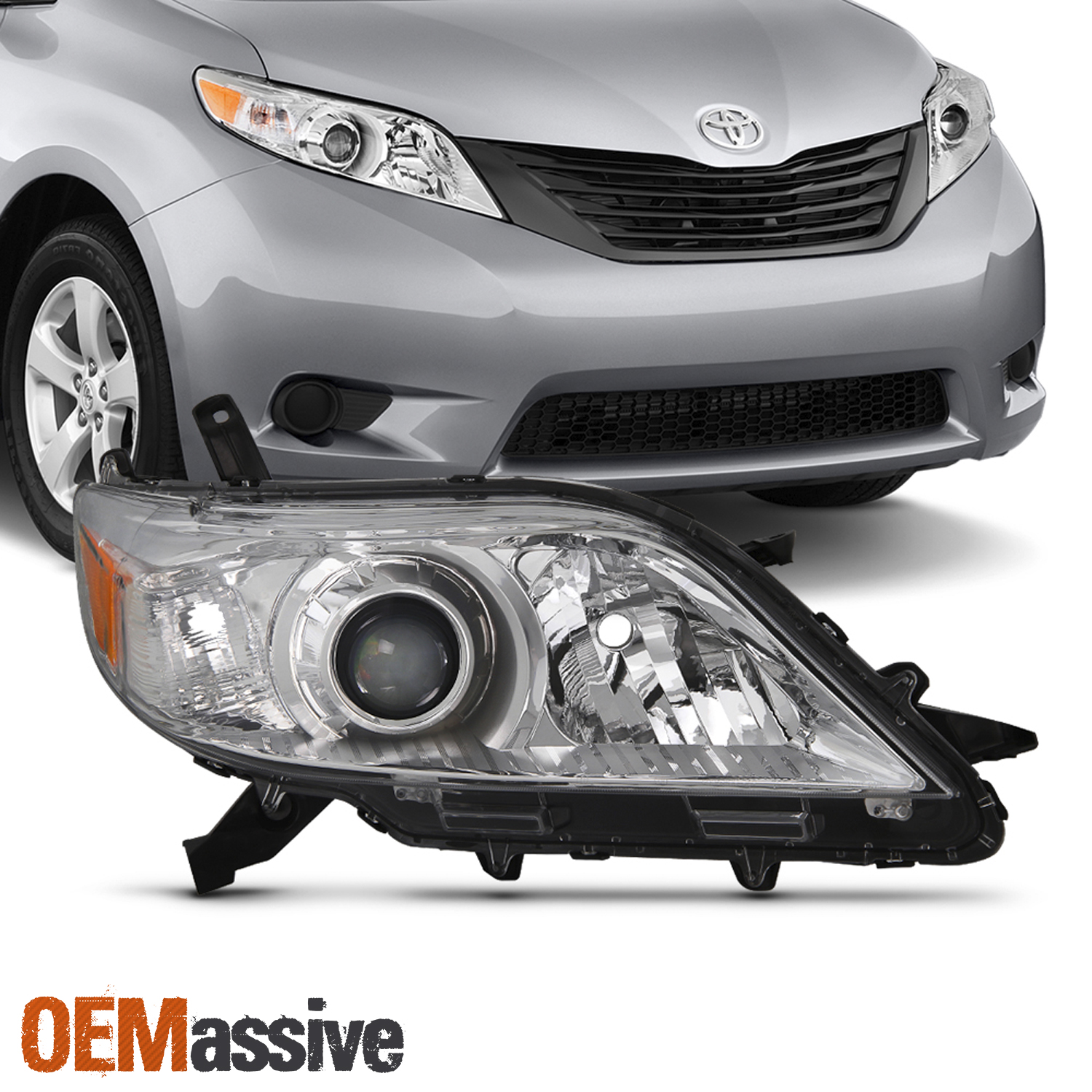 Fits 11 17 Toyota Sienna Passenger Right Side Halogen Headlight Lamp 
